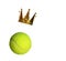 Tennis winner king crown on yellow tennis ball champion best first 1 - 3d rendering