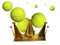 Tennis winner king crown on yellow tennis ball champion best first 1 - 3d rendering