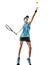 Tennis woman isolated silhouette