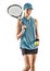 Tennis woman isolated silhouette