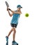 Tennis woman isolated silhouette