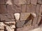 Tenon heads in ancient ruins of Tiwanaku Tiahuanaco in Bolivia.