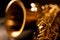 Tenor sax golden saxophone macro selective focus