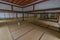 Tenryu-ji Temple Complex. Wide angle view Inside the Drawing Hall Ko-Hojo (Shoin) with a Picture of Daruma (Bodhidharma) in the