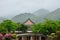 Tenryuji Temple in the rain. Arashiyama Kyoto Japan.