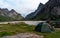 Tent on beach seashore in summer.