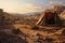 Tent camp in Wadi Rum desert, Jordan, Middle East, tent encampment in a desert environment, AI Generated