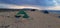 tent for camping on the beach on the background of the Seascape