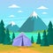 Tent Camping Tourist Forest Mountain Expedition