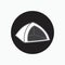 Tent or dome button icon for hiking, scouting, traveler