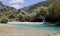 A tent in the forest near the Acheron river Epirus, Greece