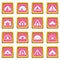 Tent forms icons pink