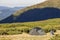 Tent in the hikers camp in Carpathian mountains