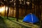 tent on the hill to watch sunset