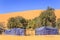 Tent huts in desert