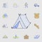 tent icon. Detailed set of color camping tool icons. Premium graphic design. One of the collection icons for websites, web design