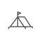 Tent icon vector. Line camping symbol isolated. Trendy flat outline ui sign design. Thin linear travel tent graphic pictogram for