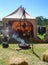 Tent knight indian marquee teepee barbecue fire hearth smoke