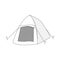 Tent Line Icons design black. Hand drawn tent. Concept Camping and Summer.