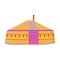 Tent in the Mongolian patterns.Mongolian tent.Housing the ancient Mongols.Mongolia single icon in cartoon style vector