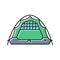 tent mountaineering adventure color icon vector illustration