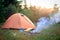 Tent near the fire