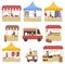 Tent with Products and Clothes, Marketplace Vector