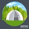 Tent vector illustration symbol object. Flat icon style concept design