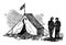 Tent vintage illustration