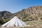 Tent wigwam in the mountains