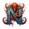 A tentacled underwater creature with it\\\'s tentacles wrapped around the letter N.