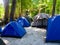 Tents camping for overnight stays of tourists at Similan Islands Thailand