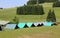 Tents of a campsite of the boy scouts in the mountains