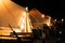 Tents at glamping, night