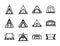 Tents icon set. Camping tent and tarp. Vector illustration
