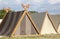 Tents made of old fabric in nature.