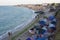 Tents pitched along the beach in Vama Veche