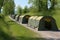 tents and shelters in a row, each with its own design and purpose