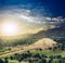 Teotihuacan, Mexico, Pyramid of the moon and the avenue of the D