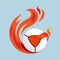 Teqball flying fire ball icon Design Vector, Emblem, Design Concept, Creative Symbol