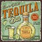 Tequila bar vintage sticker colorful