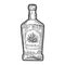 Tequila bottle sketch vector illustration