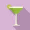 Tequila lime cocktail icon, flat style