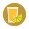 Tequila shot lemon citrus fruit drink celebration block and flat icon