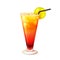 Tequila sunrise cocktail realistic