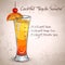 Tequila sunrise realistic cocktail