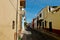 Tequisquiapan alley with colorful walls all the way