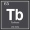 Terbium chemical element, dark square symbol