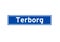 Terborg isolated Dutch place name sign. City sign from the Netherlands.