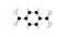 terephthalic acid molecule, structural chemical formula, ball-and-stick model, isolated image phthalic acid